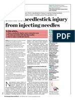 Risk of Needlestick Injury From Injecting Needles PDF