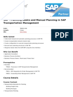 Planning Basics and Manual Planning in Sap Transportation Management