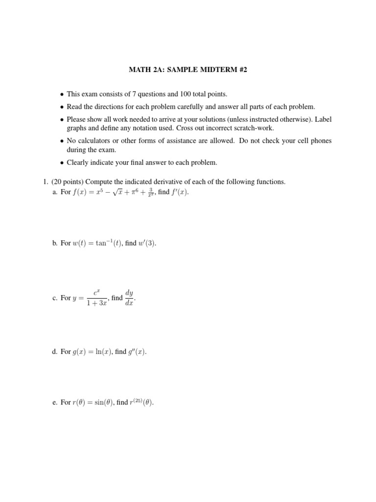 2A Midterm2 Sample | PDF