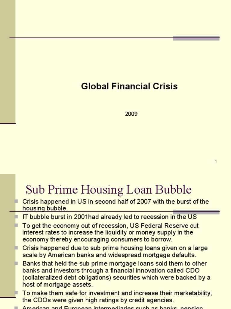 Global Financial Crisis | PDF | Collateralized Debt Obligation ...
