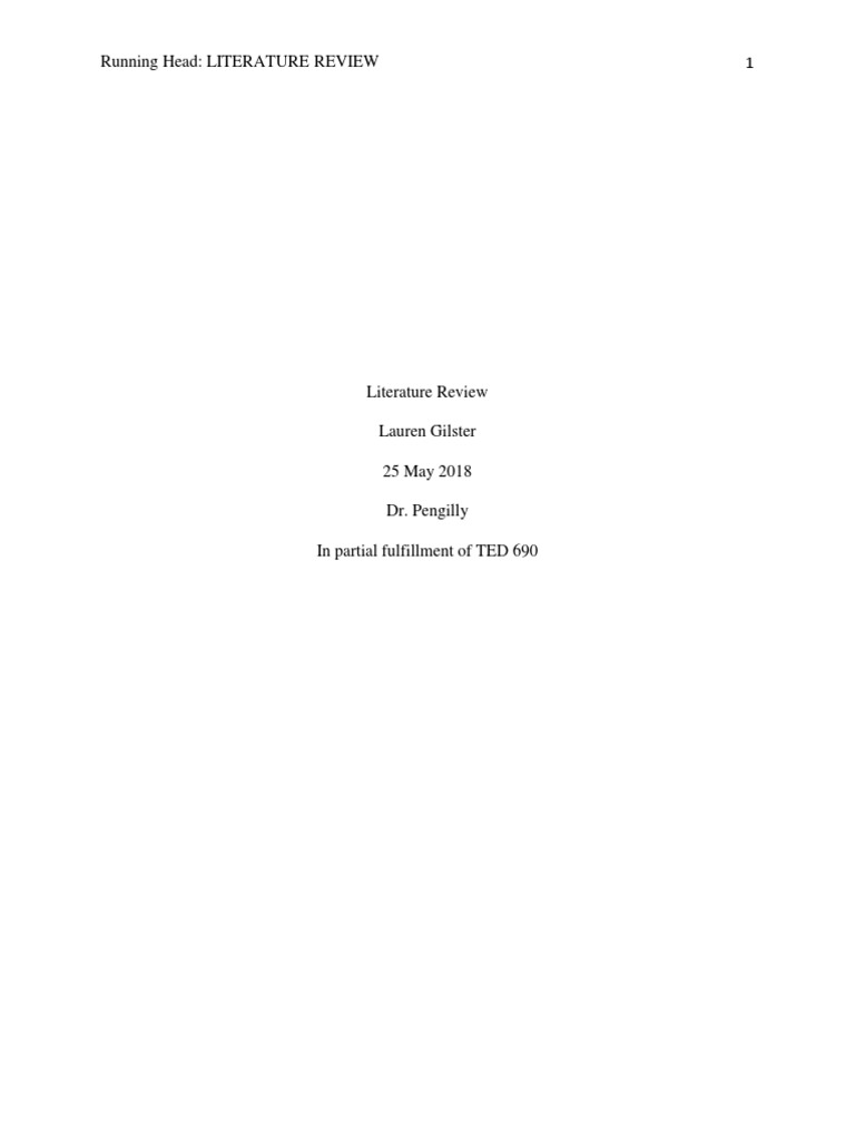 Running Head: Literature Review 1 | PDF | Learning | Classroom