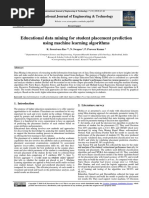 Educational Data Mining For Student Placement Prediction Using Machine Learning Algorithms