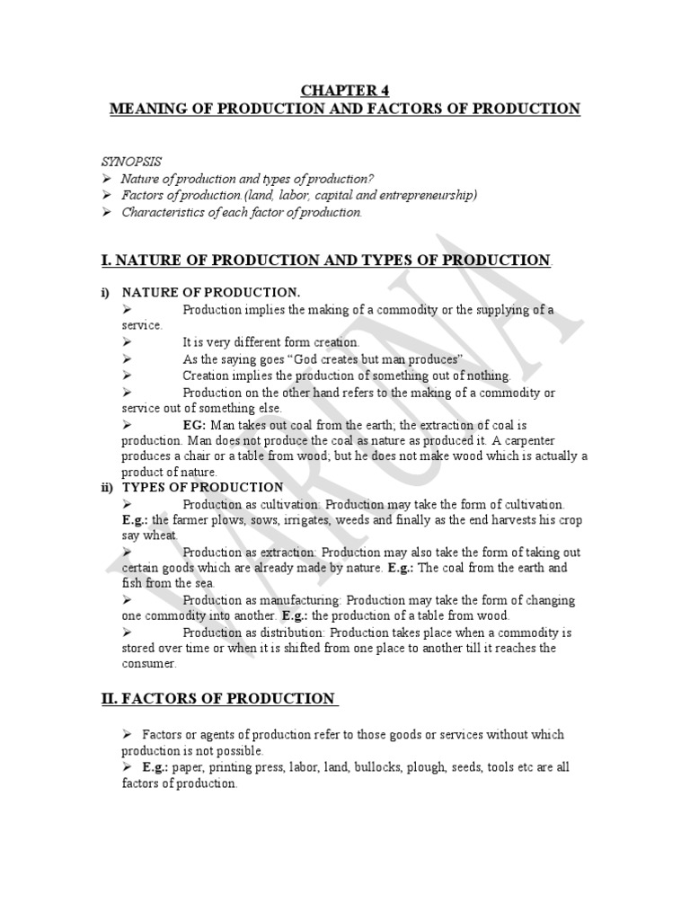 Understanding Production Factors | PDF | Labour Economics | Factors Of ...