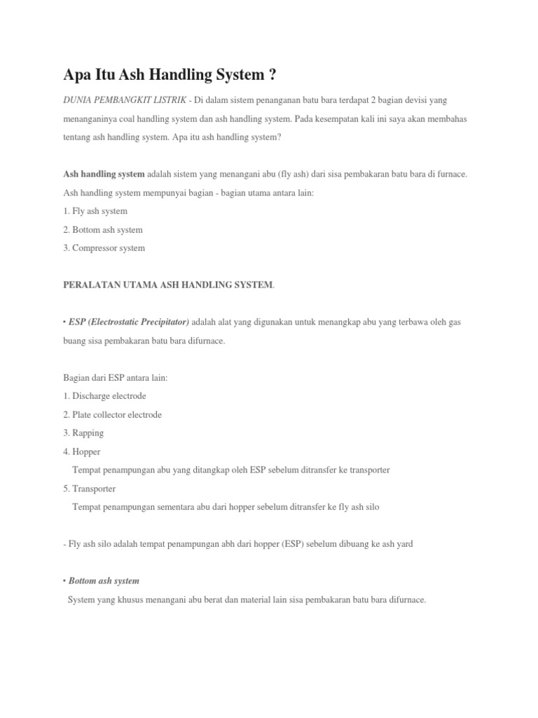 Ash Handling System PDF