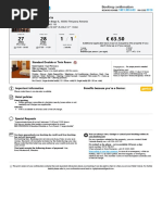 Booking Confirmation: Standard Double or Twin Room