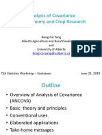 Analysis of Covariance (Linear, Quadratic, Site Index As Covariables) - Dr. Rong-Cai Yang