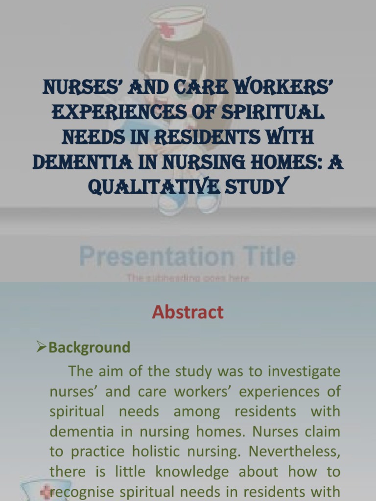 Spiritual Needs in Dementia Care | PDF | Self-Improvement