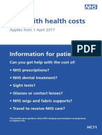 Help with NHS costs in England