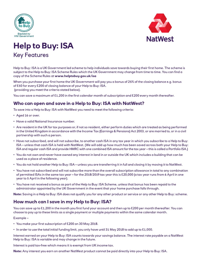 Help To Buy Isa Key Features PDF | PDF | Subscription Business Model ...