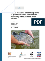 Spatial Behaviour and Management of Greenhead Tilapia (Oreochromis Namibia