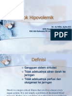 Syok Hipovolemik: Dr. Az Rifki, Span - Kic Smf/Bag Anestesiologi Dan Icu Rsi Siti Rahmah/Fk Universitas Baiturrahmah Padang