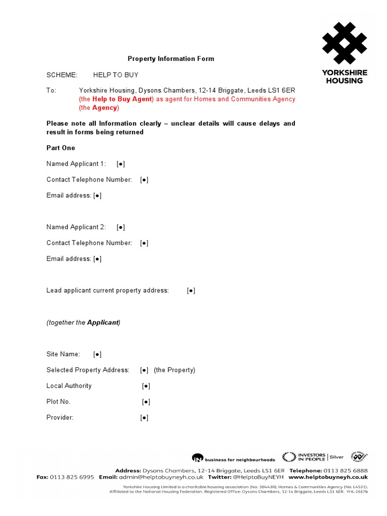 Help to Buy Property Information Form | PDF | Loans | Debit Card