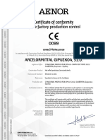 Certificate of Conformity: of The Factory Production Control