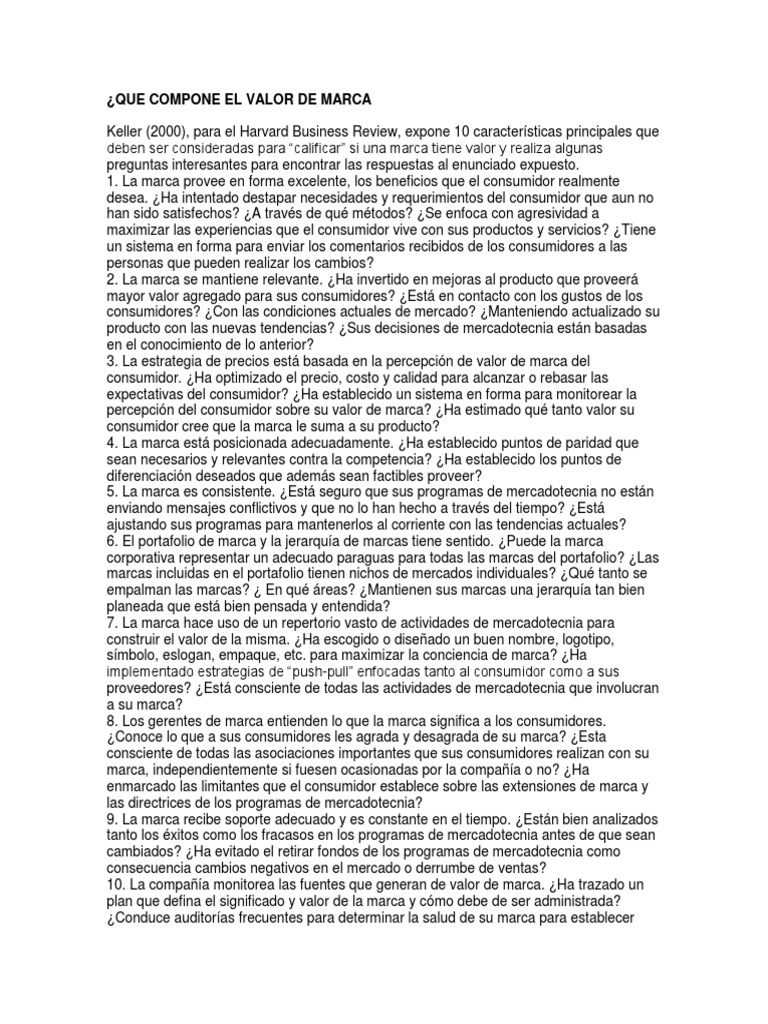 Medicion Evaluacion y Control Del Desempeno y El Valor de Marca | PDF ...