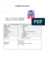 Curriculum Vitae: Subject: Faculty of Chemistry Specialization: ORGANIC CHEMISTRY