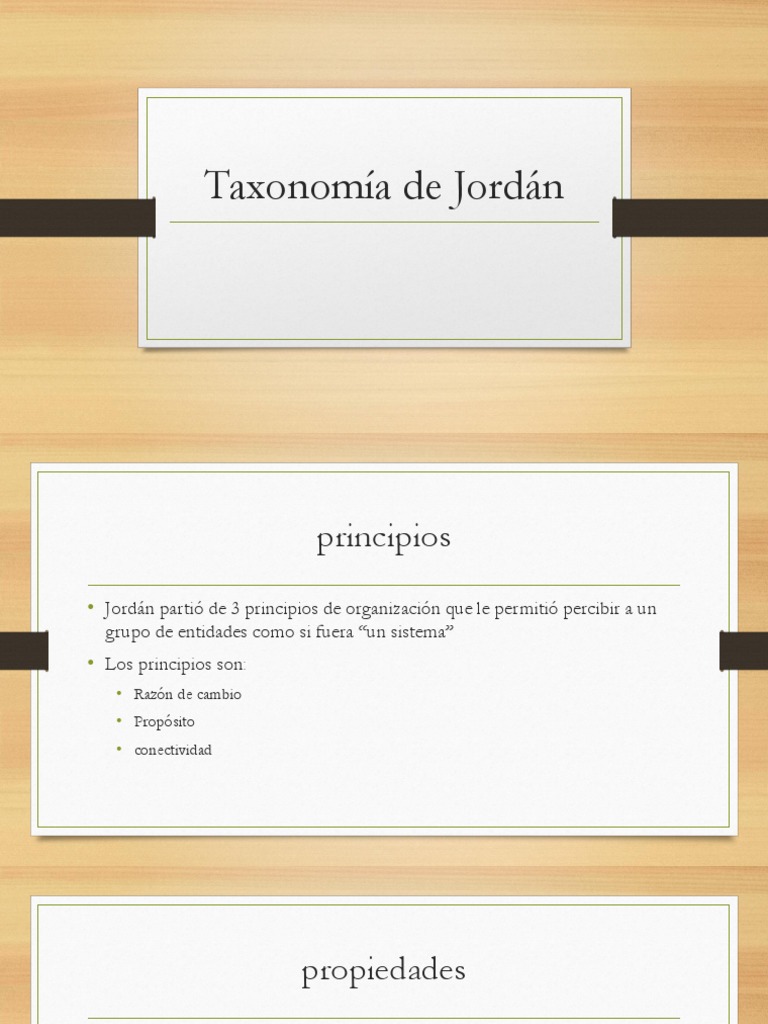 Taxonomía de Jordán PDF Naturaleza Science