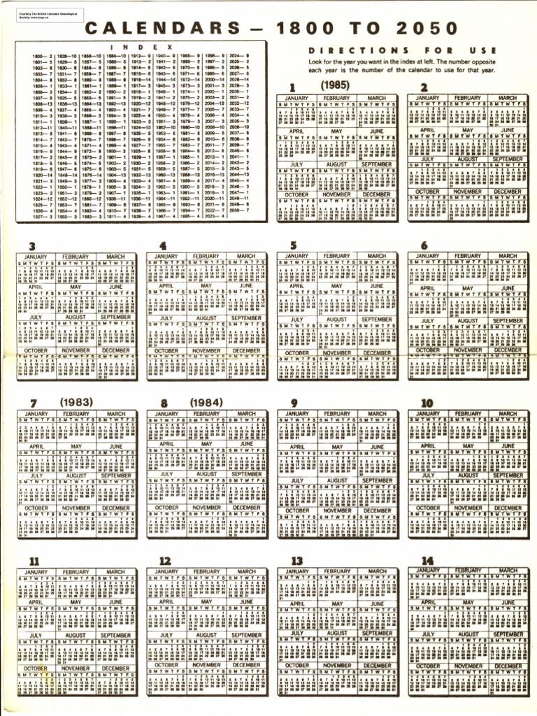BCGS Perpetual Calendar | PDF