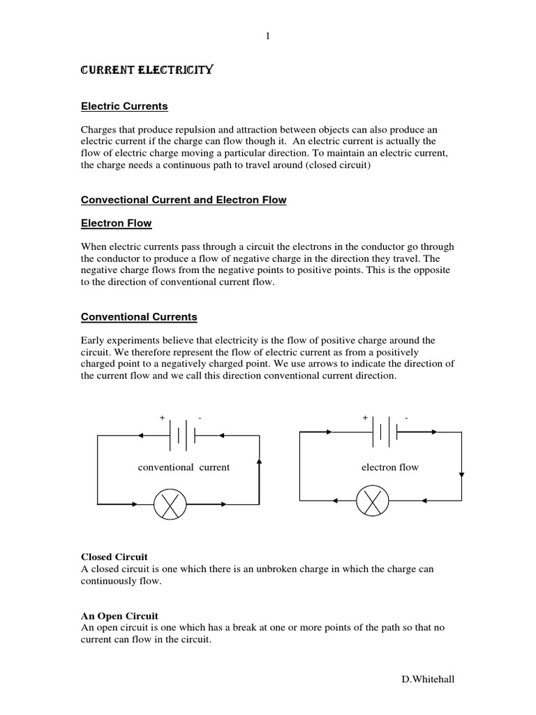 Current Electricity1 Pdf Electric Current Series And Parallel