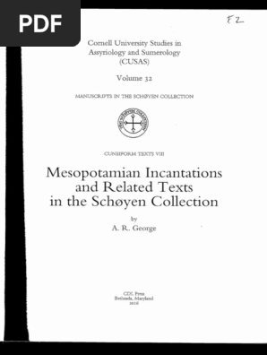 Cusas 32 George A R Mesopotamian Incantations Mesopotamia Babylon