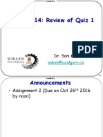Lect. 14: Review of Quiz 1: Sskim@ucalgary - Ca