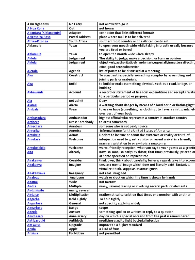 XitsongaEnglish ZA. 1docx PDF Time Ice