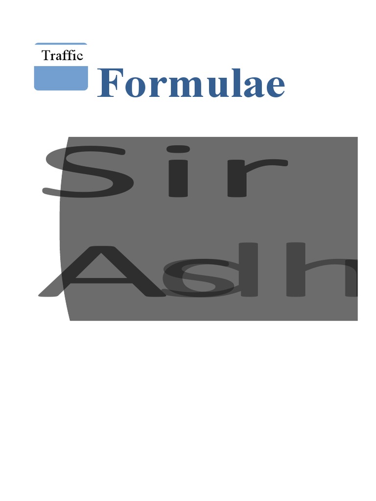 Traffic Engineering Formulae | PDF | Business