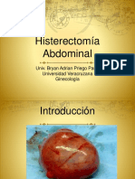 Histerectomía abdominal: clasificación, indicaciones y cuidados postoperatorios