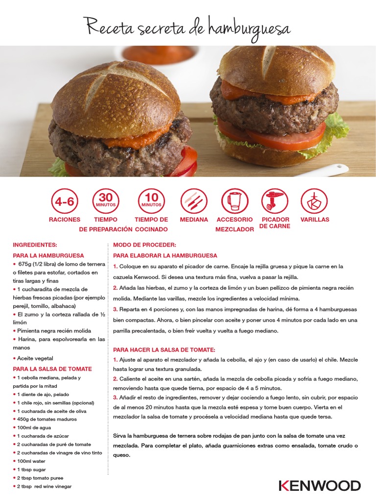 Spanish Chef Sense Recipe Card Download - Secret Burger PDF | PDF ...