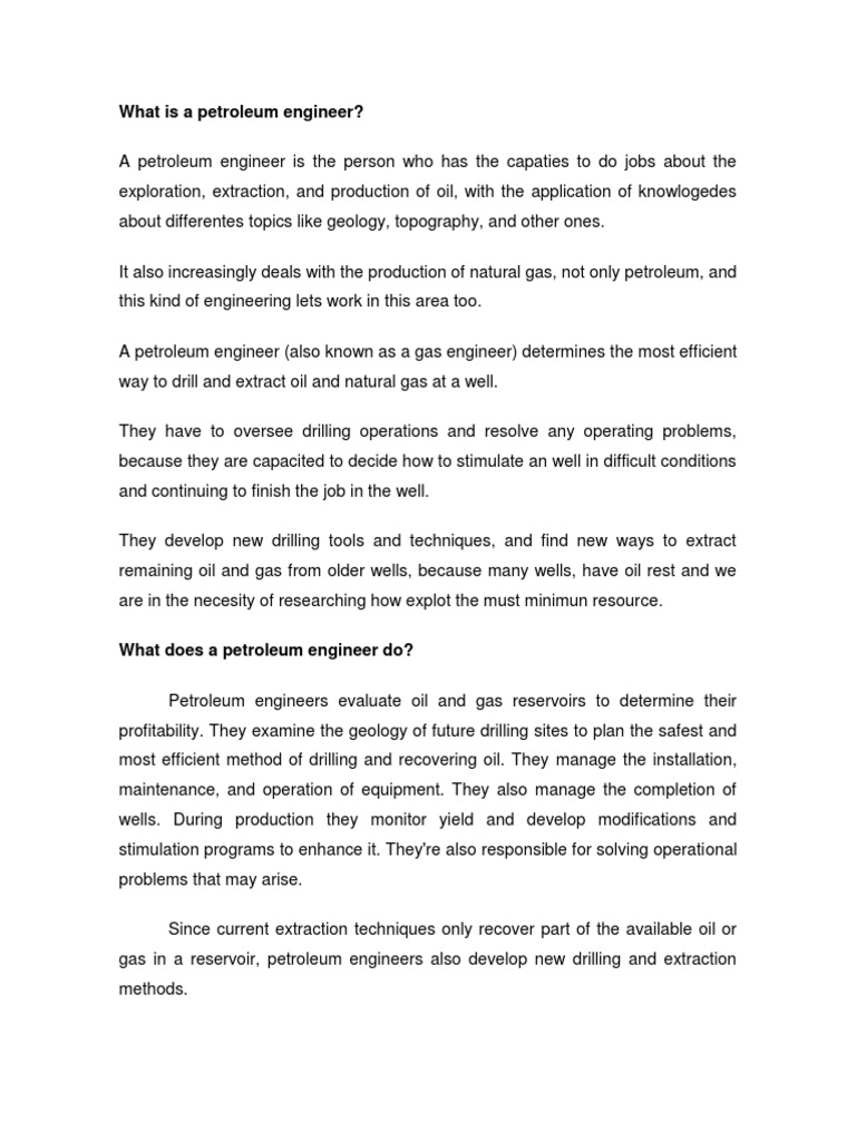 Overview of Petroleum Engineering | PDF | Petroleum | Oil Well