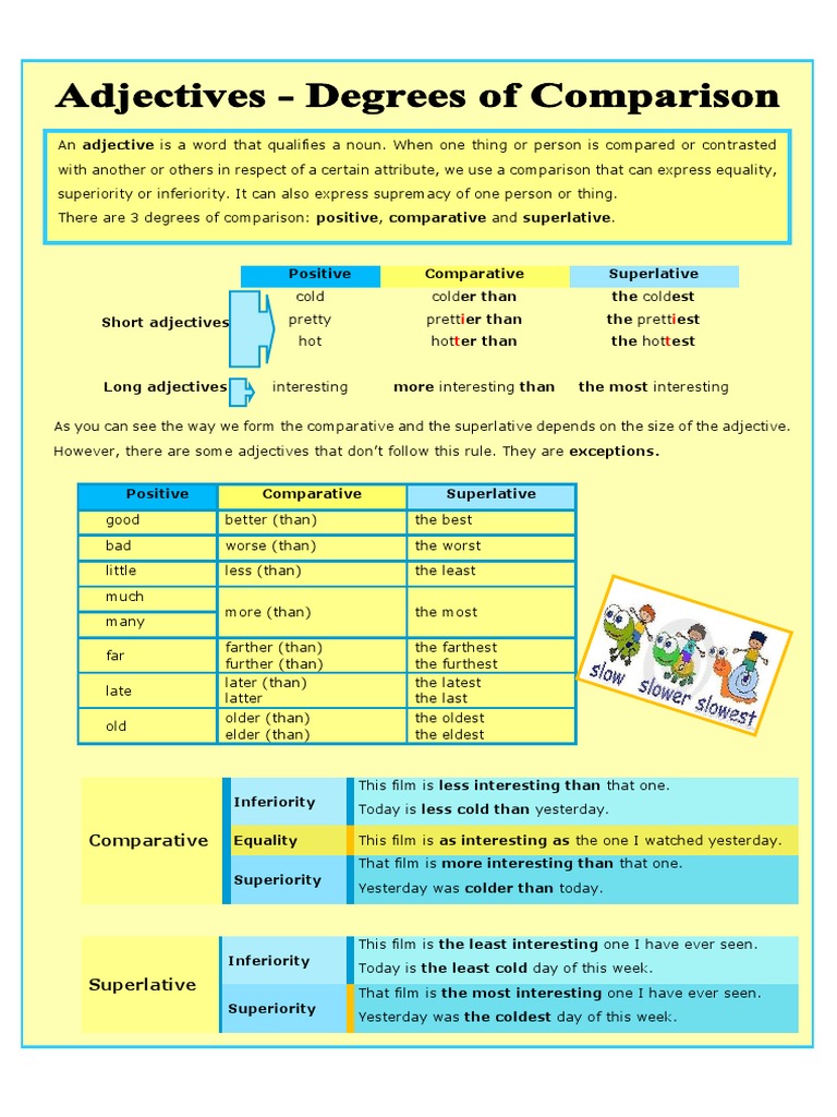 Adjective - Degrees of Comparison | PDF | Adjective | Linguistic Typology