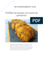 Receta Tortillitas de Bacalao Con Harina de Garbanzo