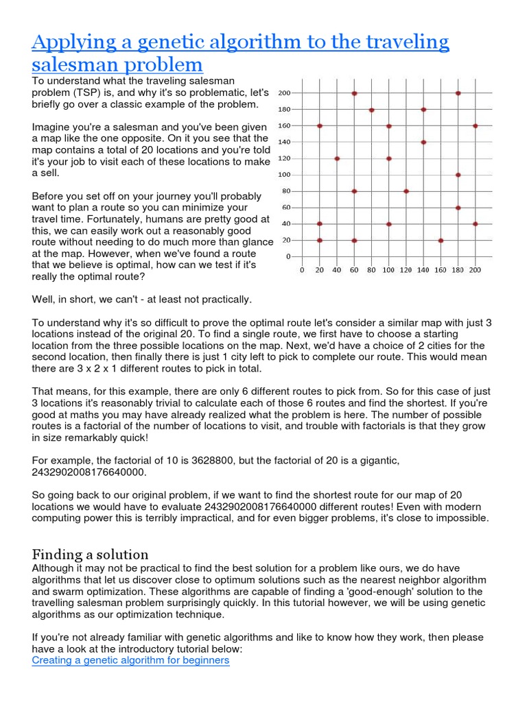 Genetic Algorithm for TSP Optimization | PDF | Genetic Algorithm ...