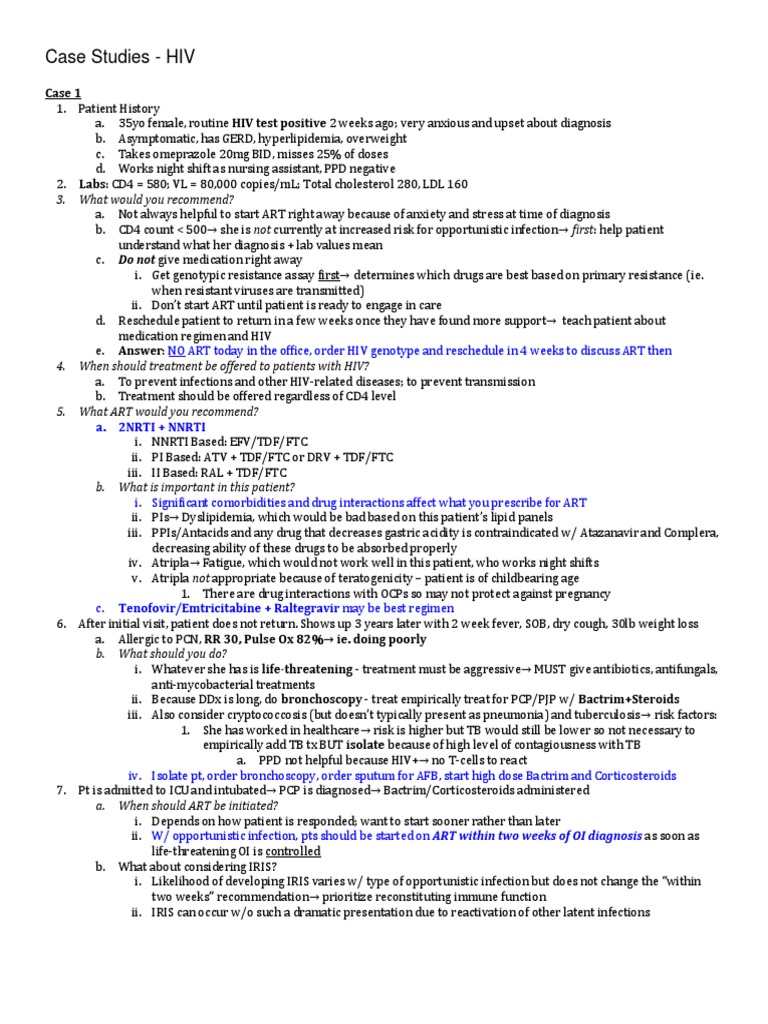 Case Studies - HIV | PDF | Safe Sex | Hiv/Aids