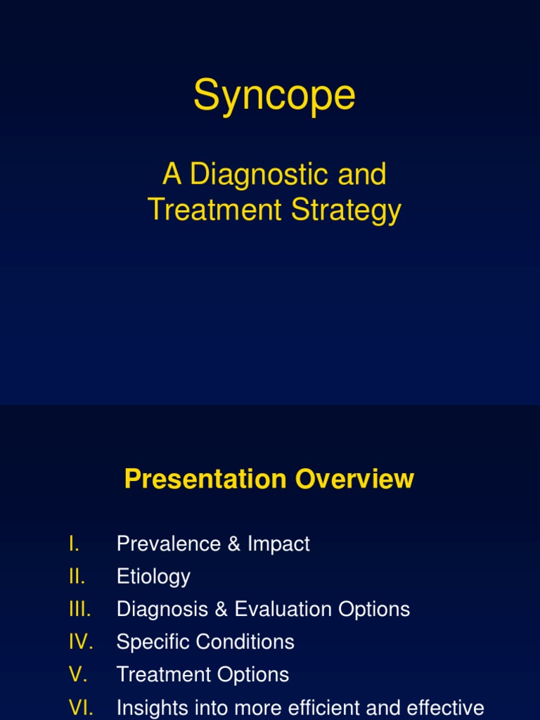 Syncope: A Diagnostic and Treatment Strategy | Download Free PDF ...