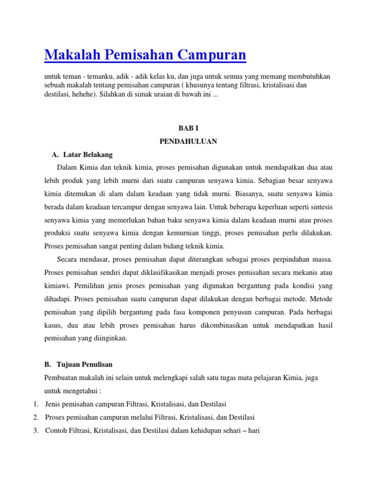 Makalah Pemisahan Campuran Docx