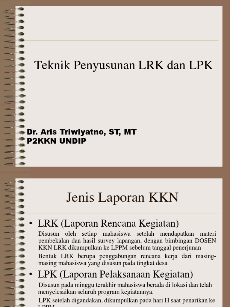 Penyusunan LRK dan LPK KKN UNDIP | PDF