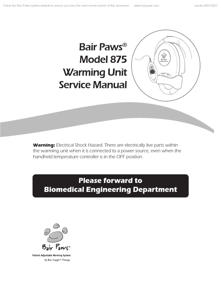 Arizant Bair Hugger Paws 875 Service Manual PDF Thermocouple