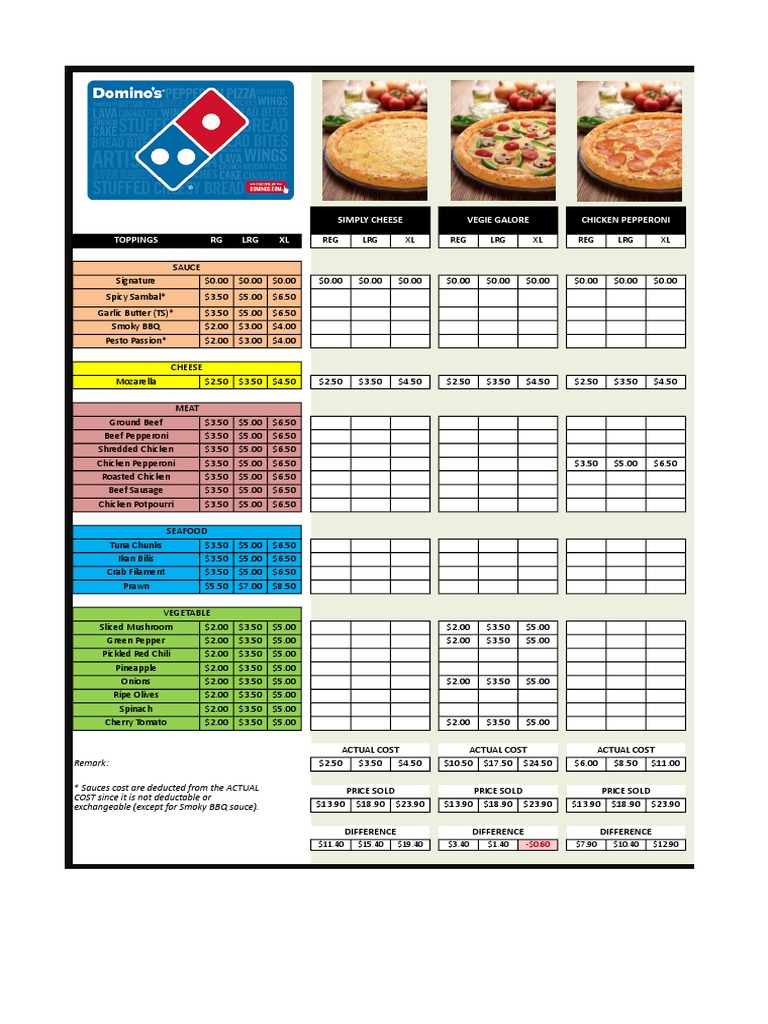 Simply Cheese Vegie Galore Chicken Pepperoni Toppings RG LRG XL | PDF ...