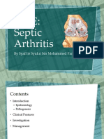 Cme: Septic Arthritis: by Syafi'ie Syukri Bin Mohammed Faridz
