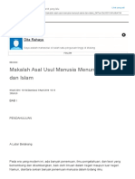 Makalah Asal Usul Manusia Menurut Sains Dan Islam Oleh Dita Rahayu