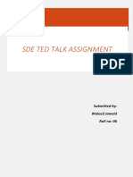 Sde Ted Talk Assignment: Submitted By: Waleed Jawaid Roll No: 06