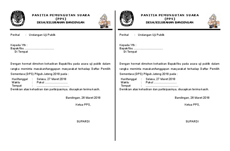 Contoh Surat Undangan Ui Publikdoc