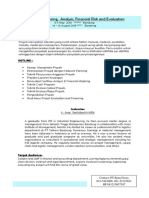 Project Financing, Analysis, Financial Risk and Evaluation: Description