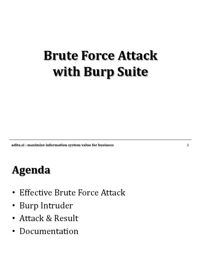 Brute Force Attack With Burp Suite: Adita - Si: Maximize Information ...