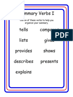 Summary Verbs PDF