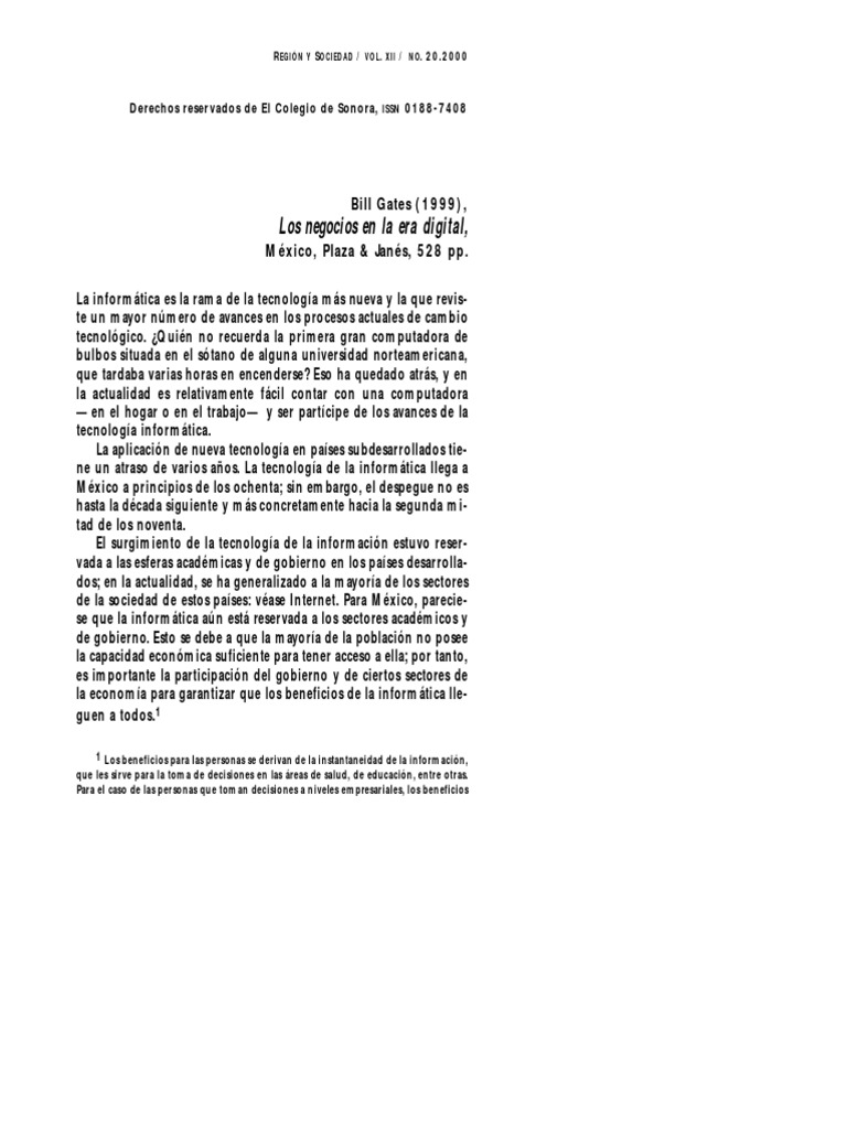 BillGates - Resumen - Los Negocios en La Era Digital PDF | PDF ...