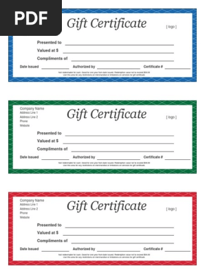Formal Gift Certificate