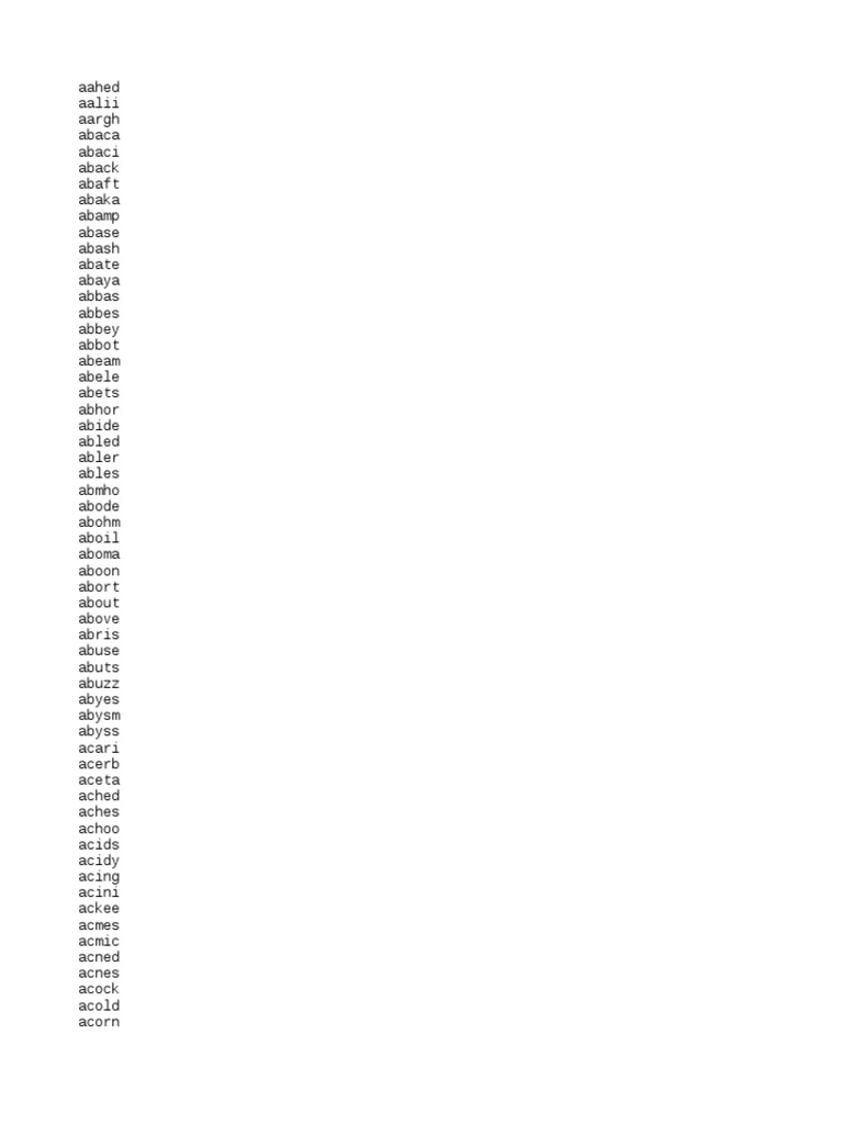 5 Letter Words PDF