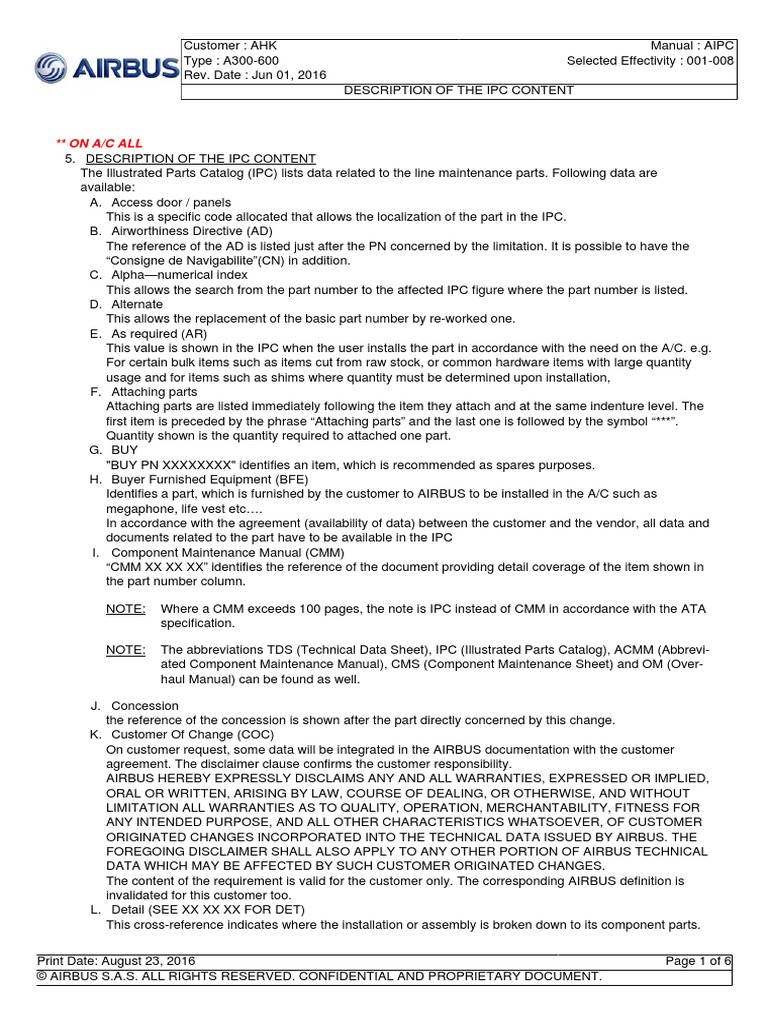 Description of The Ipc Content | PDF | Aviation
