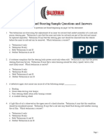 (A4) Suspension and Steering Sample Questions and Answers